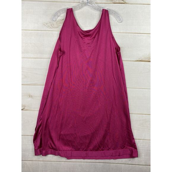 Vtg Vanity Fair Silky Nightgown Sz L Pink Nightie Sleeveless Satin V Neck - Picture 8 of 8